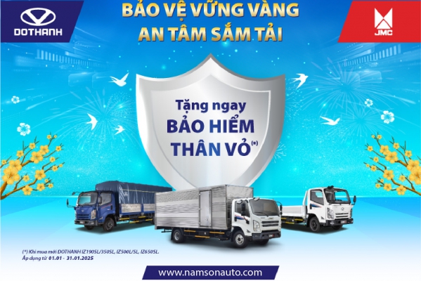 Mua xe tải DOTHANH IZ tặng bảo hiểm thân vỏ | KHUYẾN MÃI ĐẦU NĂM 2025