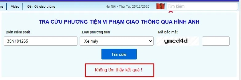 Tra cứu phạt nguội trên website Cục Cảnh sát giao thông